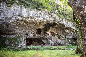 Entrance porch to the caves of Sare